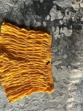 Yellow Smocked Mini Skirt